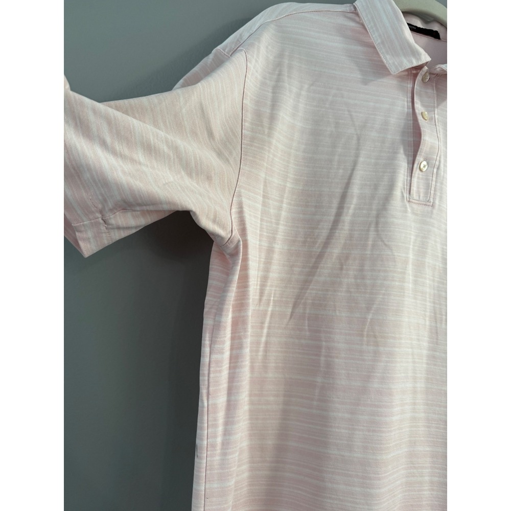 Nike Dri-FIT Tiger Woods Collection Polo Shirt Mens Large Pink Stripe Golf - Picture 4 of 9